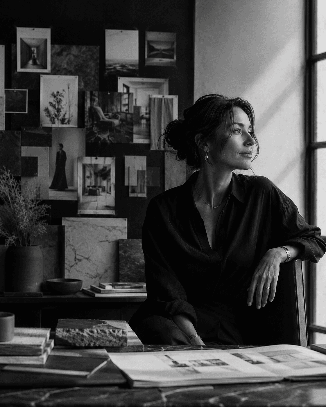 Editorial monochrome portrait, the studio's recent campaign work